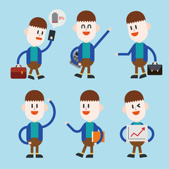 Character illustration design. Businessman set cartoon