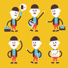 Character illustration design. Businessman set cartoon