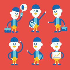 Character illustration design. Businessman set cartoon