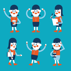 Character illustration design. Businesswoman set cartoon