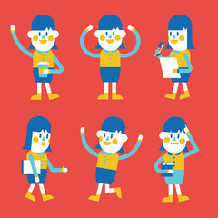 Character illustration design. Businesswoman set cartoon