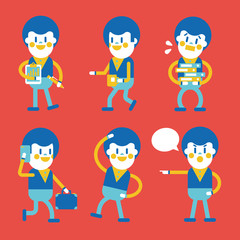 Character illustration design. Businessman set cartoon