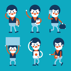 Character illustration design. Businessman set cartoon