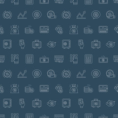 Business finance line icon pattern set