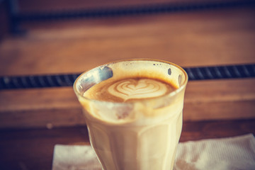 Cup of latte coffee - vintage effect style pictures