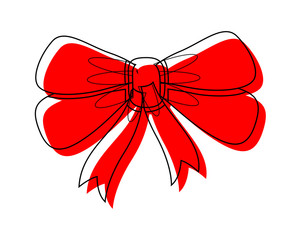 Retro Red Ribbon Bow Vector