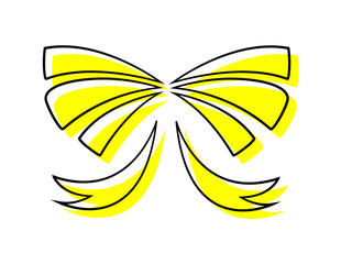 Retro Yellow Ribbon Bow