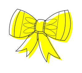 Yellow Retro Ribbon Bow