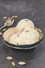 Saffron, cardamom and vanilla ice cream