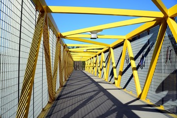 Walking bridge over bybass of Vilnius city in western side