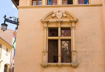 Fototapeta na wymiar Alcudia Old Town city town hall Majorca Mallorca