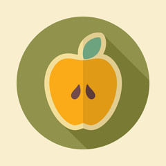 Apple retro flat icon with long shadow