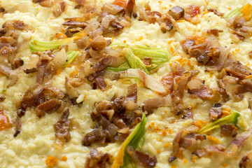 Risotto fiori di zucca e speck