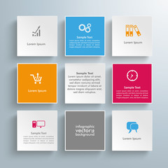 9 Colored Squares Template