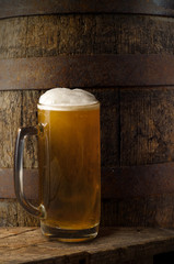 glass of beer top view