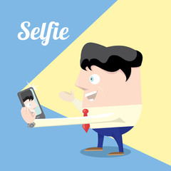 Taking Selfie Photo on Smart Phone concept