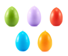 Egg shaped wax candles set