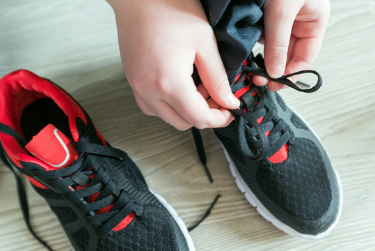 The Boy Running Shoes  Laces