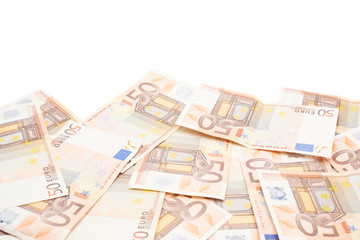 Multiple fifty euro bank notes