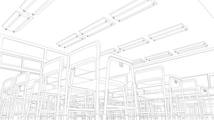 教室の線画