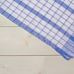Tablecloth or towel over the wooden table