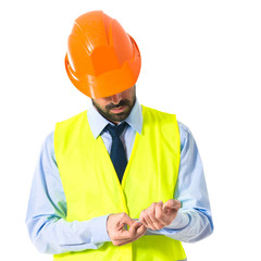 Workman boss over white