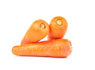 Fresh and sweet carrot isolated on white background