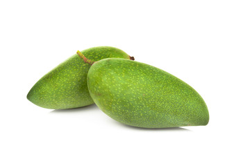 Green mango isolated on a white background