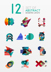 Set of vector abstract geometric layout