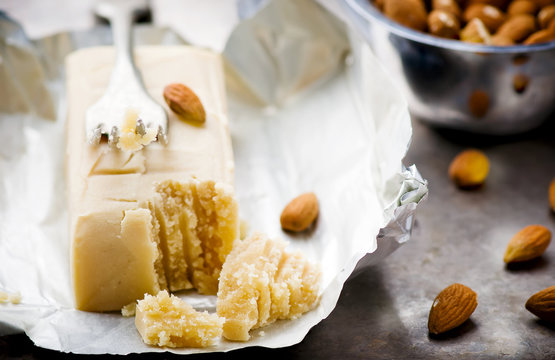 piece of crude marzipan.