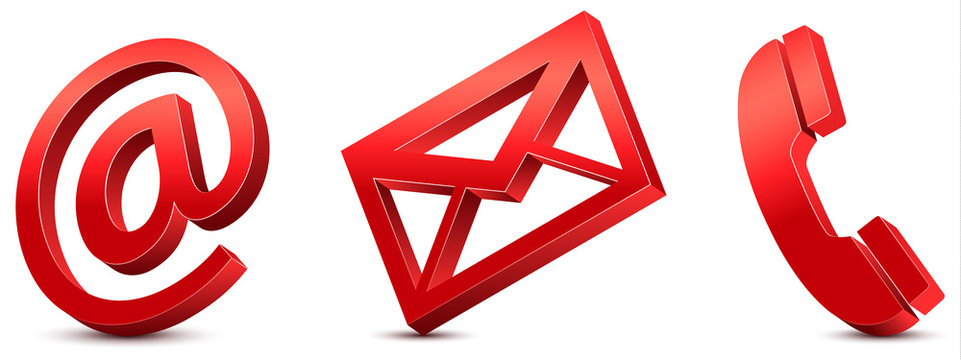 Contact Us – Red Icons 3D