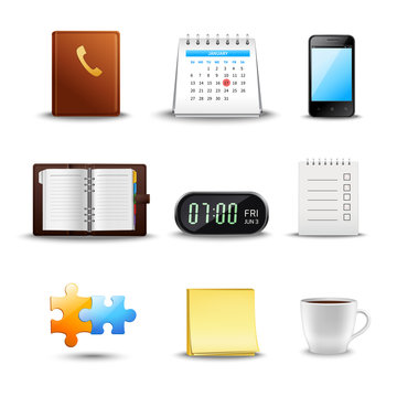 Realistic Time Management Icons
