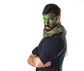 Soldier with his arms crossed