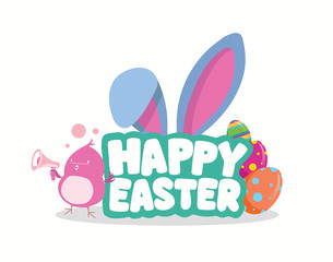 Happy Easter greeting vector