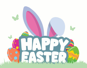 Naklejka premium Happy Easter greeting vector