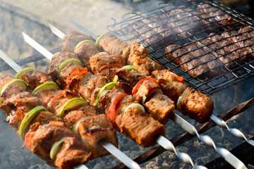 Shish kebabs on skewers