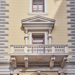 Athens, Greece, neoclassical building balcony