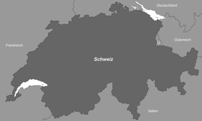 Schweiz in Graustufen (beschriftet)
