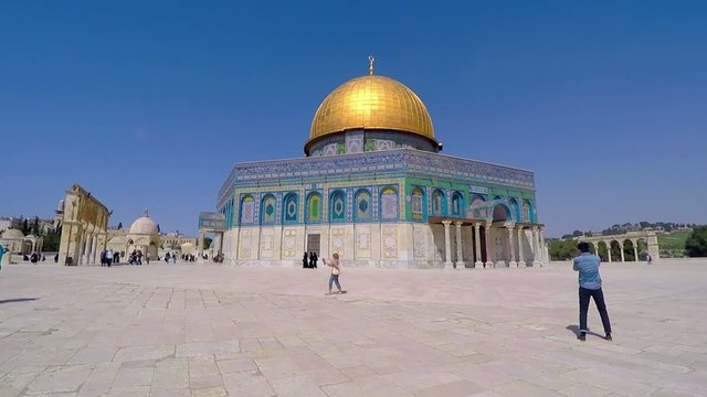 The Dom of Rock on the Temple Mount in the Old City of Jerusalem