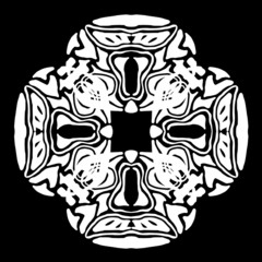 ornament, stencil round pattern, cut out design, decor element