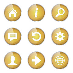 Web Internet Yellow Vector Button Icon Design Set