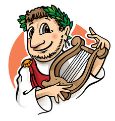 Obraz premium roman emperor cartoon isolated on white