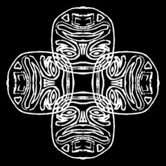 ornament, stencil round pattern, cut out design, decor element