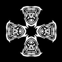 ornament, stencil round pattern, cut out design, decor element