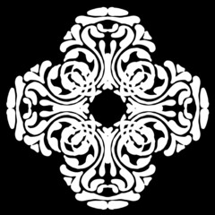 ornament, stencil round pattern, cut out design, decor element