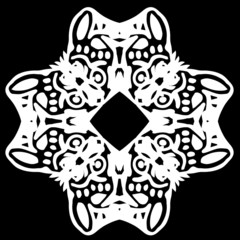 ornament, stencil round pattern, cut out design, decor element