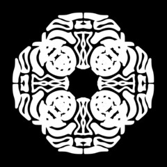 ornament, stencil round pattern, cut out design, decor element