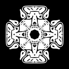 ornament, stencil round pattern, cut out design, decor element