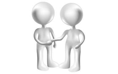 monigotes dandose la mano