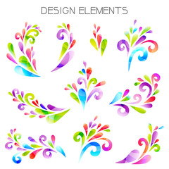 Colored design elements.